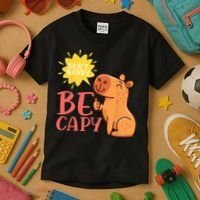 Dont Worry Be Capy Capybaras Rodent Animal Capybara Kids T-Shirt thumb 3