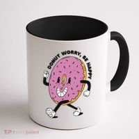 Donut Worry Be Happy Positive Coffee Mug thumb 1