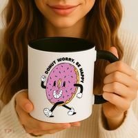 Donut Worry Be Happy Positive Coffee Mug thumb 3