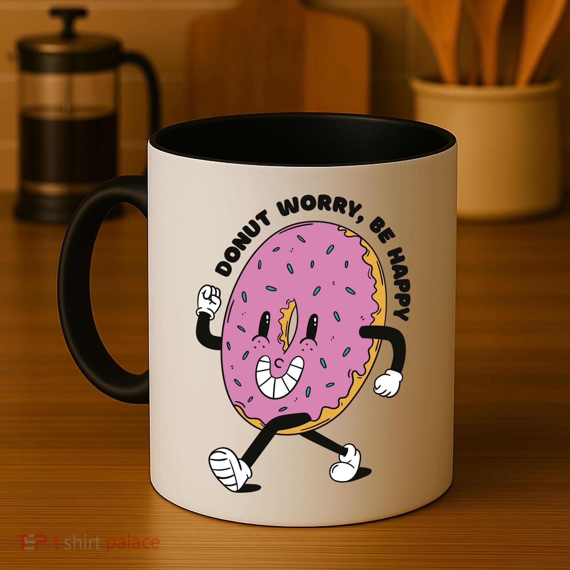 Donut Worry Be Happy Positive Coffee Mug