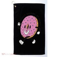 Donut Worry Be Happy Positive Golf Towel thumb 0