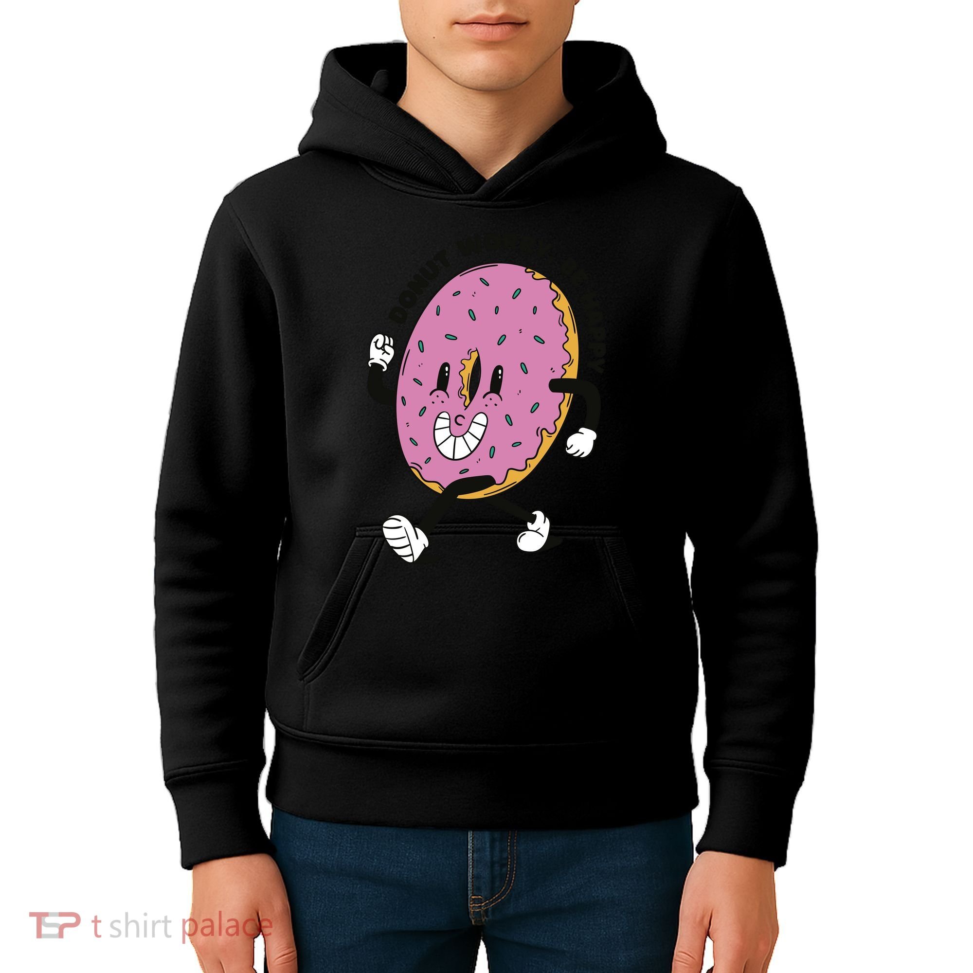 Donut Worry Be Happy Positive Kids Hoodie