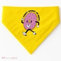 Donut Worry Be Happy Positive USA-Made Doggie Bandana thumb 0