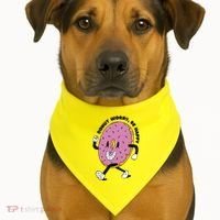 Donut Worry Be Happy Positive USA-Made Doggie Bandana thumb 1