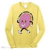 Donut Worry Be Happy Positive Long Sleeve Shirt thumb 0