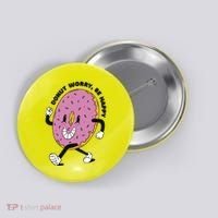 Donut Worry Be Happy Positive Button thumb 0