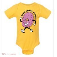Donut Worry Be Happy Positive Baby Bodysuit thumb 0