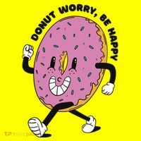 Donut Worry Be Happy Positive Kids Long Sleeve Shirt thumb 2