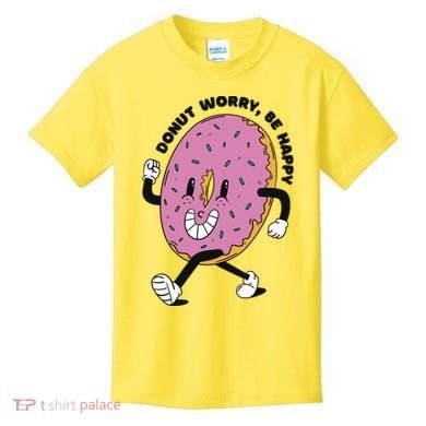 Donut Worry Be Happy Positive Kids T-Shirt
