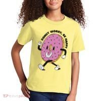 Donut Worry Be Happy Positive Kids T-Shirt thumb 2