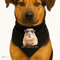 Dont Worry Be Capy Capybara USA-Made Doggie Bandana thumb 1