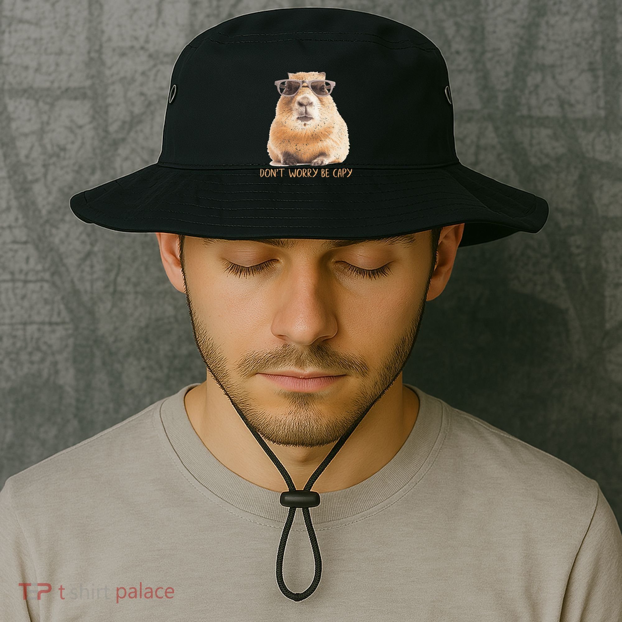 Dont Worry Be Capy Capybara Bucket Hat