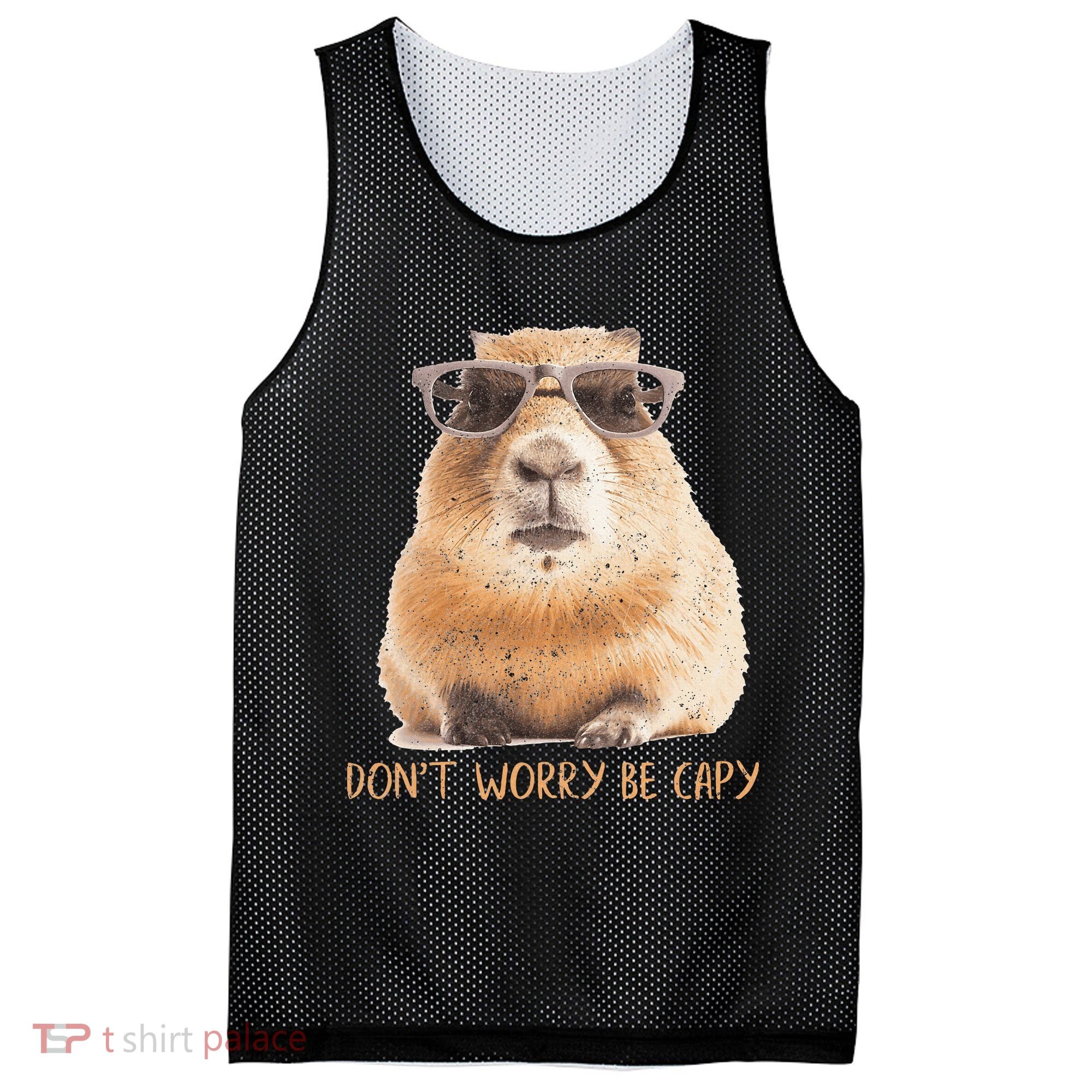 Dont Worry Be Capy Capybara Mesh Reversible Basketball Jersey Tank