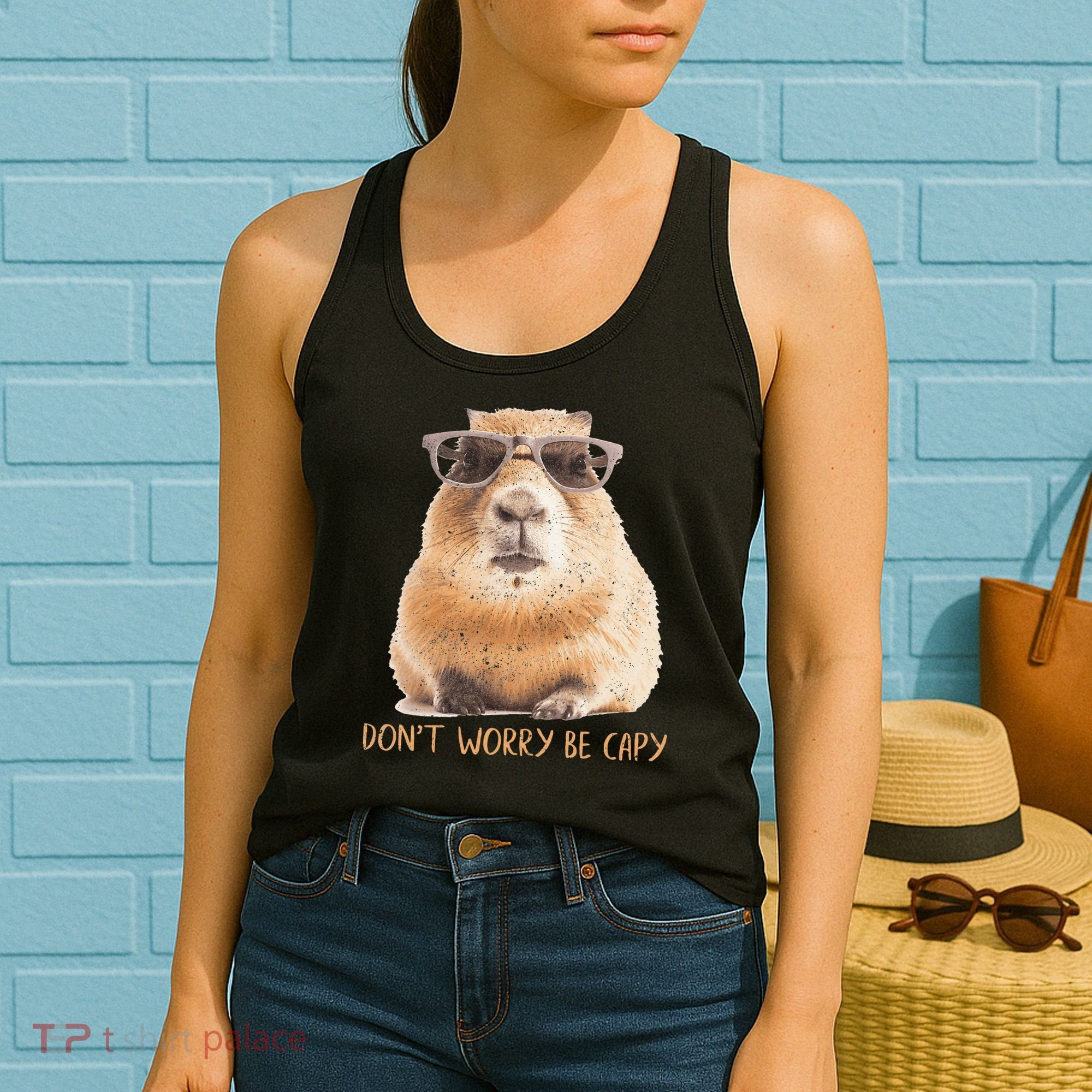 Dont Worry Be Capy Capybara Women's Tank Top