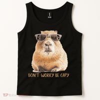 Dont Worry Be Capy Capybara Tank Top thumb 2