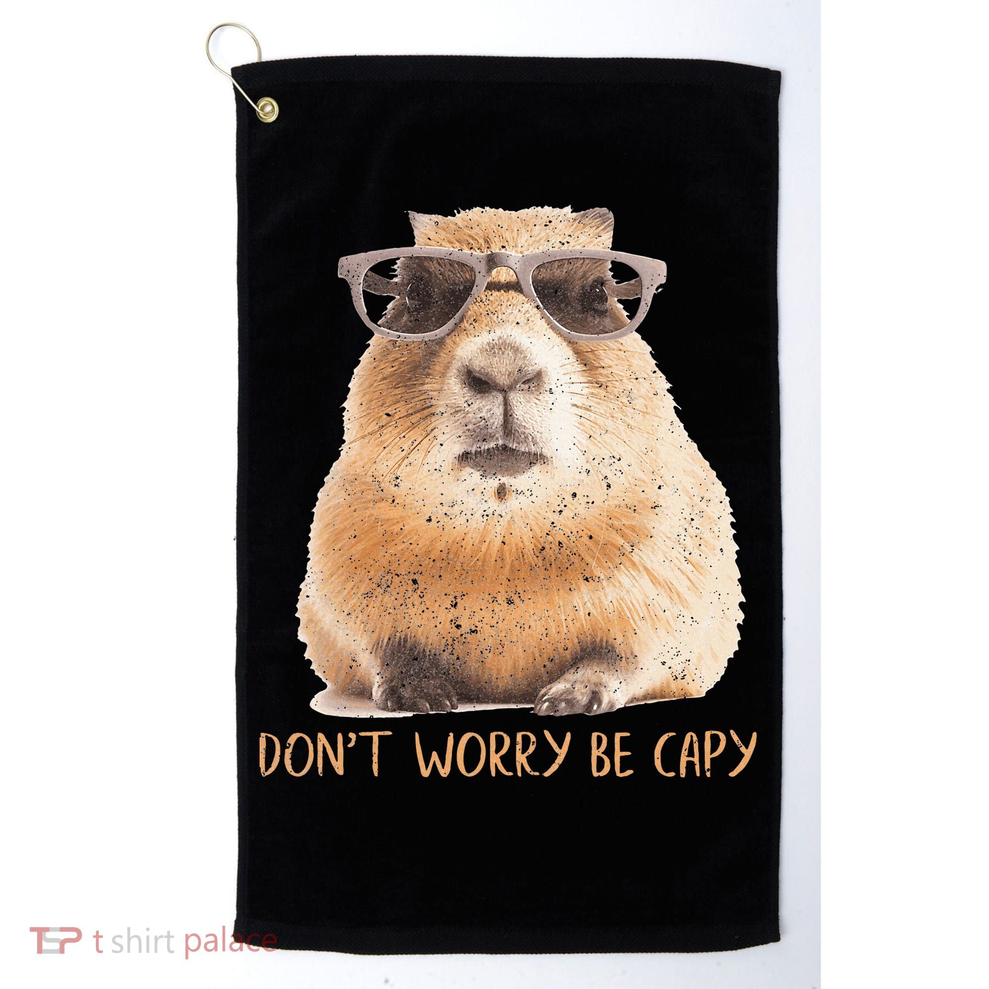 Dont Worry Be Capy Capybara Golf Towel