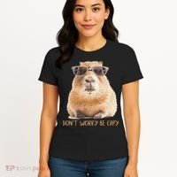 Dont Worry Be Capy Capybara Women's T-Shirt thumb 4