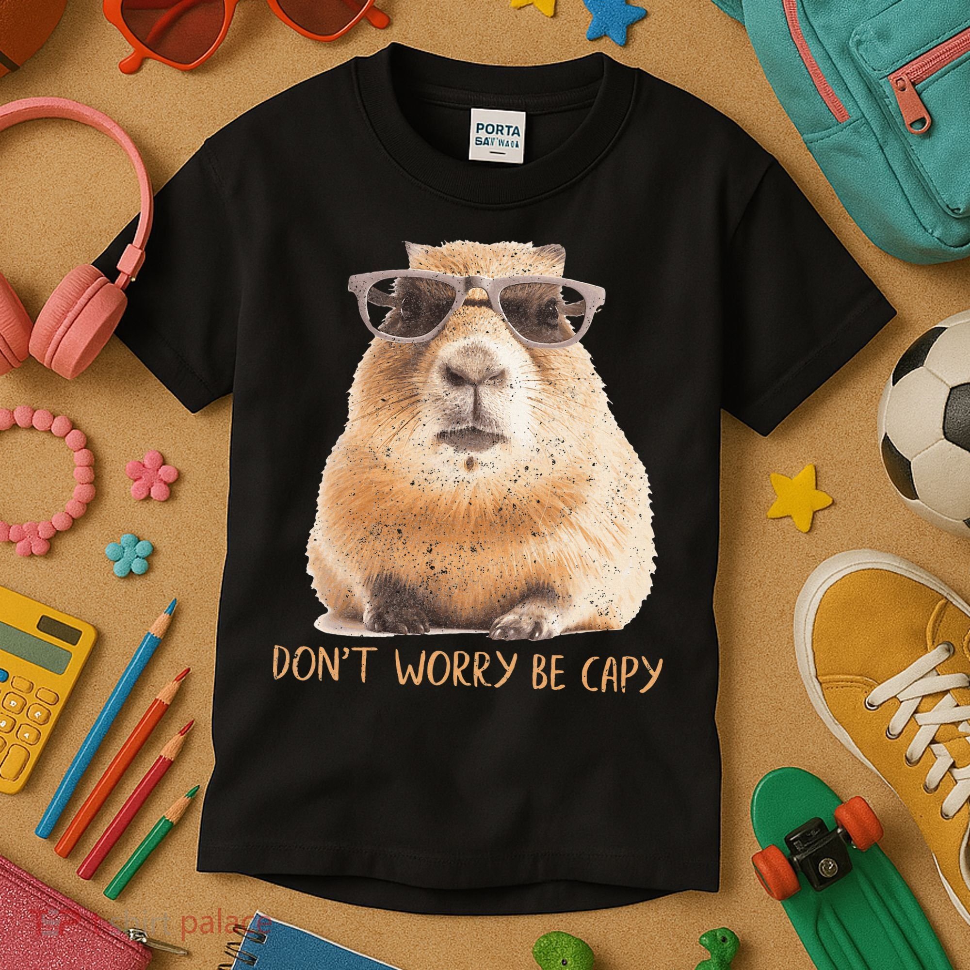 Dont Worry Be Capy Capybara Kids T-Shirt