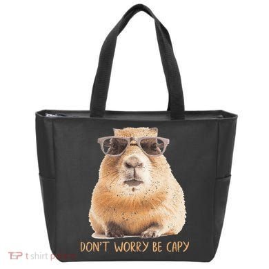 Dont Worry Be Capy Capybara Tote Bag