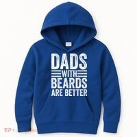 Dads With Beards Are Better Funny Bearded Dad Kids Hoodie thumb 0