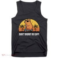 Don’T Worry Be Capy Cute Capybara Tank Top thumb 0