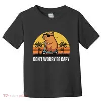 Don’T Worry Be Capy Cute Capybara Toddler T-Shirt thumb 0