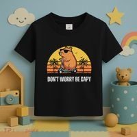 Don’T Worry Be Capy Cute Capybara Toddler T-Shirt thumb 3