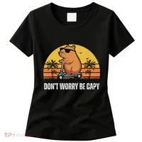 Don’T Worry Be Capy Cute Capybara Women's T-Shirt thumb 0