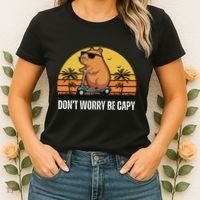 Don’T Worry Be Capy Cute Capybara Women's T-Shirt thumb 2
