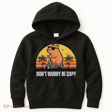 Don’T Worry Be Capy Cute Capybara Kids Hoodie