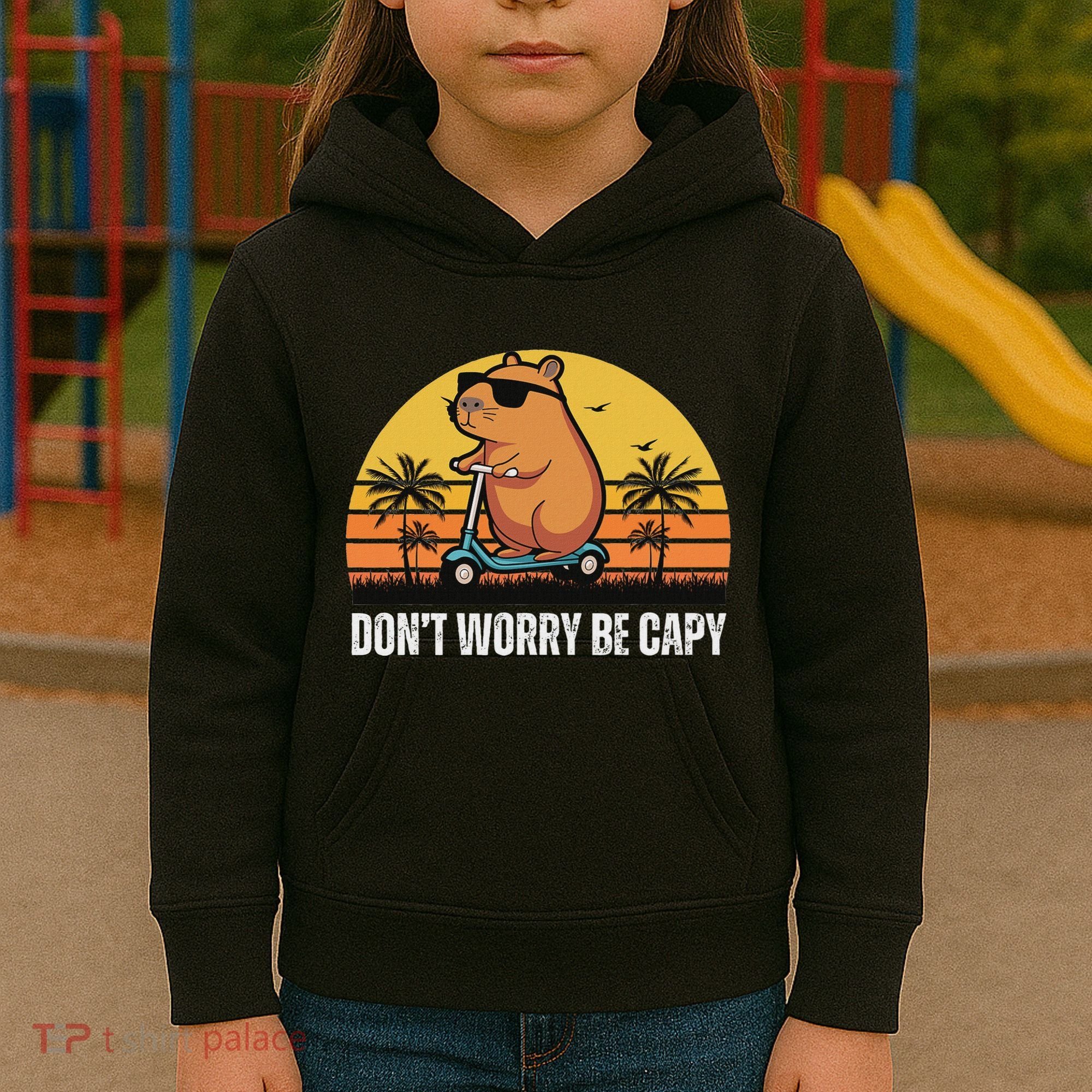 Don’T Worry Be Capy Cute Capybara Kids Hoodie