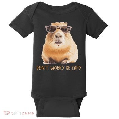 DonT Worry Be Capy Capybara Baby Bodysuit