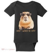 DonT Worry Be Capy Capybara Baby Bodysuit thumb 0