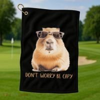 DonT Worry Be Capy Capybara Golf Towel thumb 1