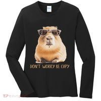 DonT Worry Be Capy Capybara Women's Long Sleeve Shirt thumb 0