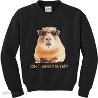 DonT Worry Be Capy Capybara Kids Sweatshirt thumb 0