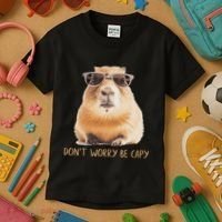 DonT Worry Be Capy Capybara Kids T-Shirt thumb 3