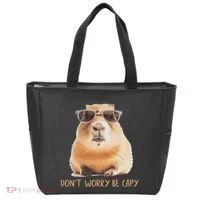 DonT Worry Be Capy Capybara Tote Bag thumb 0