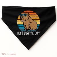 Dont Worry Be Capy Capybara USA-Made Doggie Bandana thumb 0