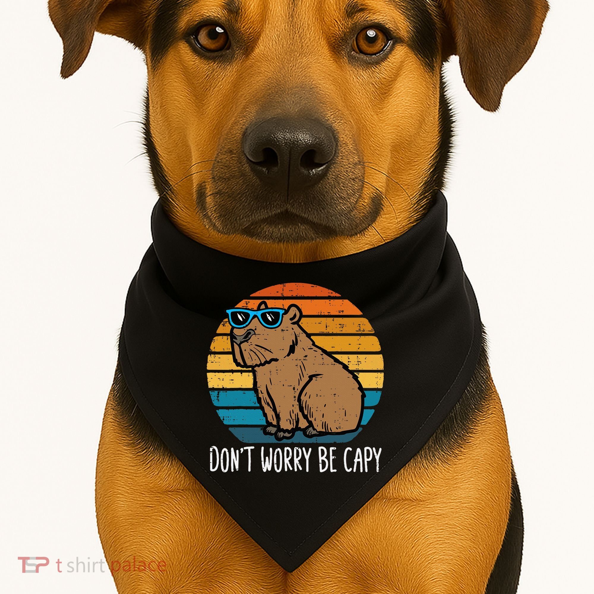 Dont Worry Be Capy Capybara USA-Made Doggie Bandana