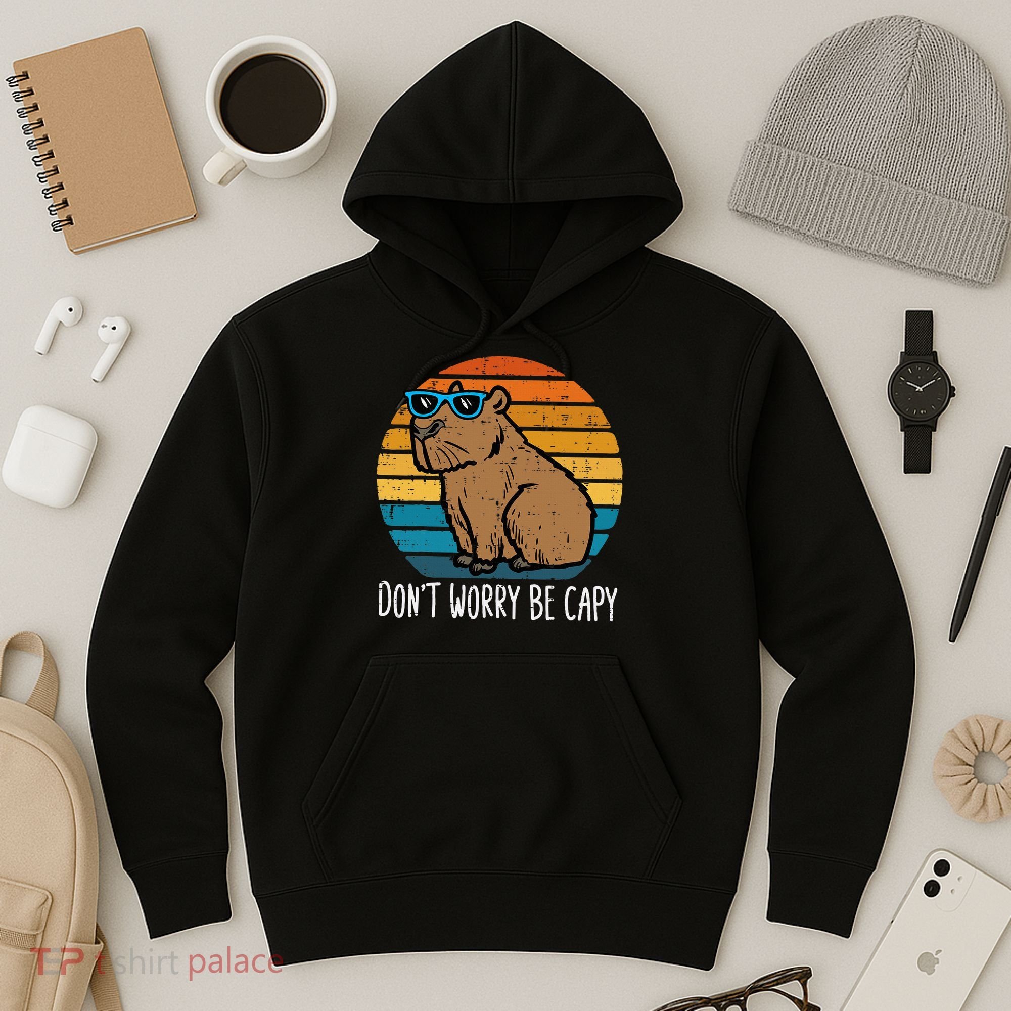Dont Worry Be Capy Capybara Hoodie