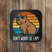 Dont Worry Be Capy Capybara Coaster thumb 0
