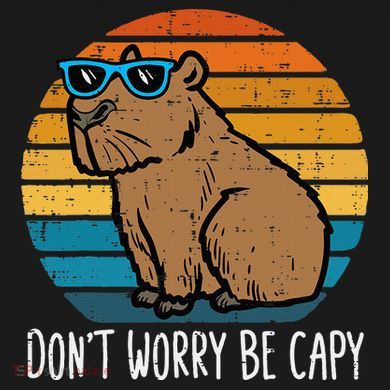 Dont Worry Be Capy Capybara Drawstring Bag