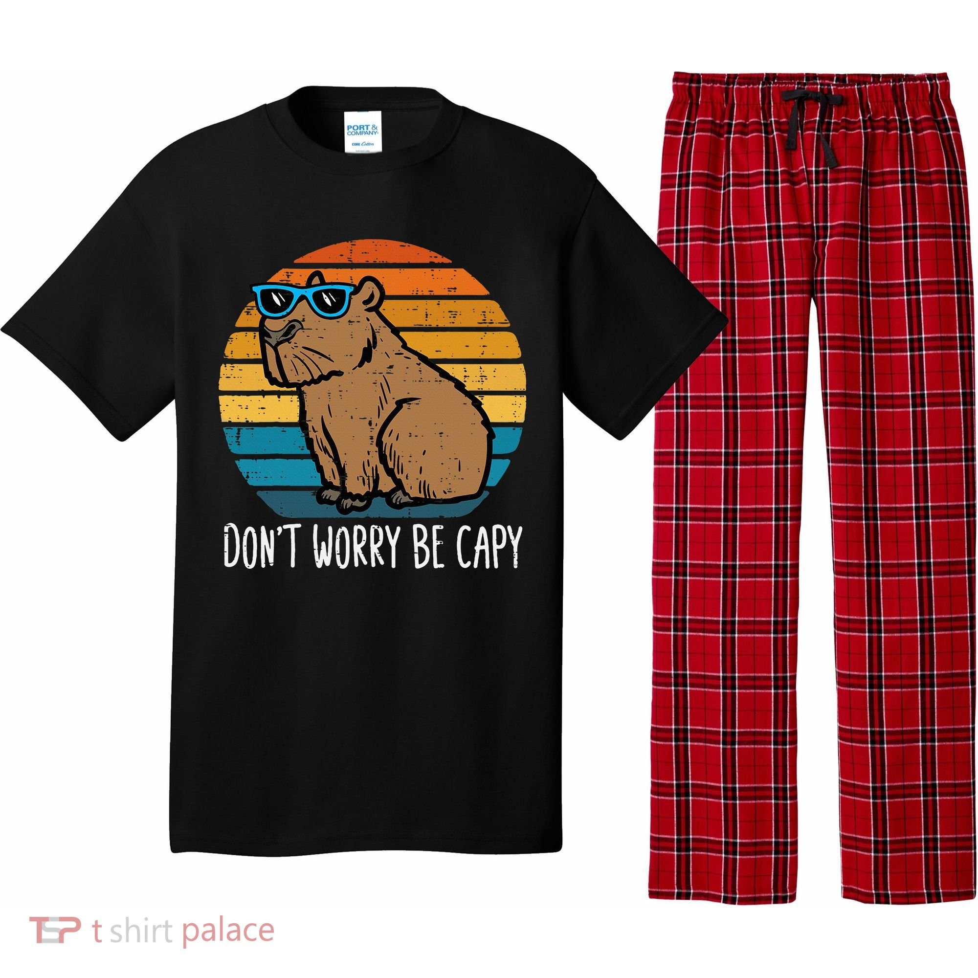 Dont Worry Be Capy Capybara Pajama Set