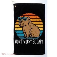 Dont Worry Be Capy Capybara Golf Towel thumb 0