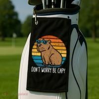 Dont Worry Be Capy Capybara Golf Towel thumb 2