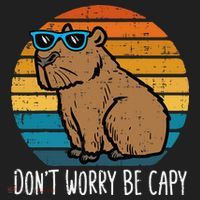 Dont Worry Be Capy Capybara Golf Towel thumb 3