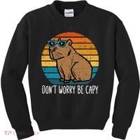 Dont Worry Be Capy Capybara Kids Sweatshirt thumb 0