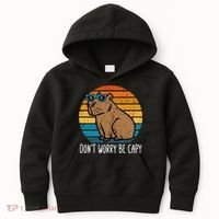 Dont Worry Be Capy Capybara Kids Hoodie thumb 0