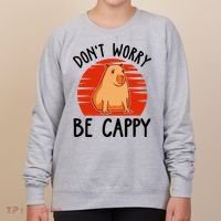 Dont Worry Be Cappy Capybara Animal Lover Funny Women's Sweatshirt thumb 0